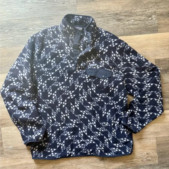 Patagonia Synchilla Snap-T Mens L Navy Geometric Fleece Pullover 25551 FA24 - Picture 2 of 5
